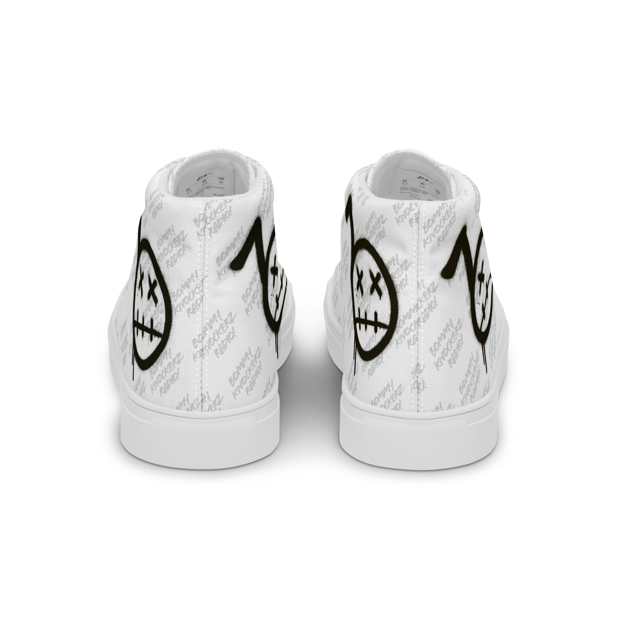 BommyKnockerz - Men’s - High Top Sneakers - (ALL WHITE)