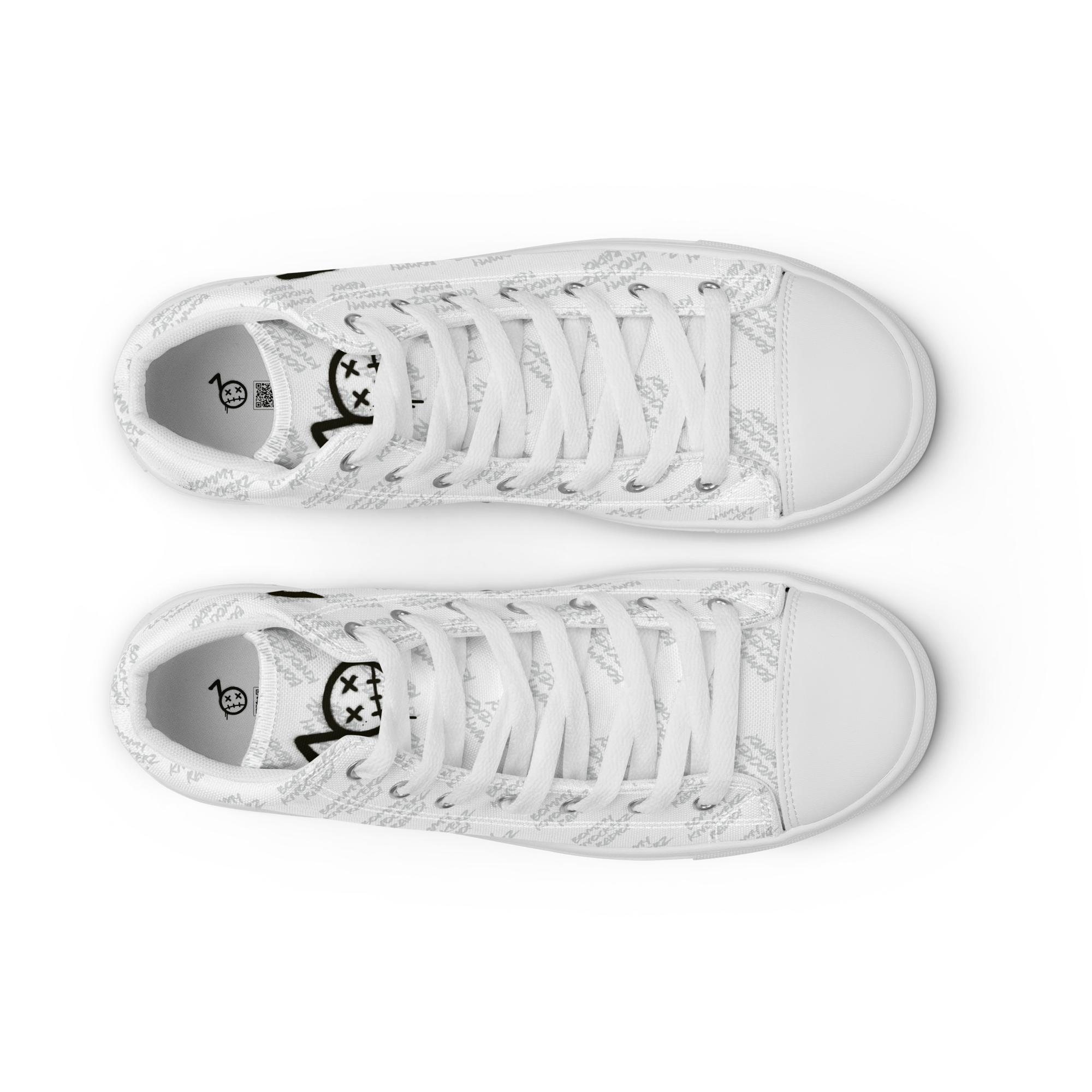 BommyKnockerz - Men’s - High Top Sneakers - (ALL WHITE)