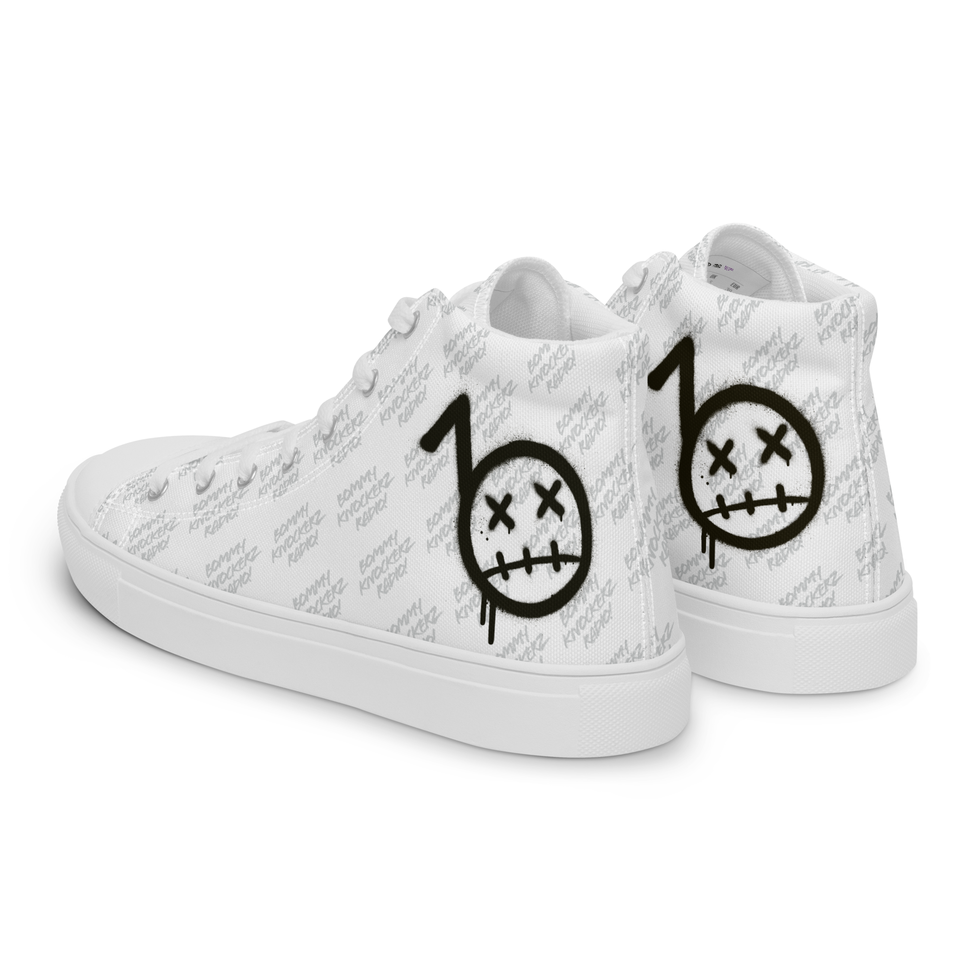 BommyKnockerz - Men’s - High Top Sneakers - (ALL WHITE)