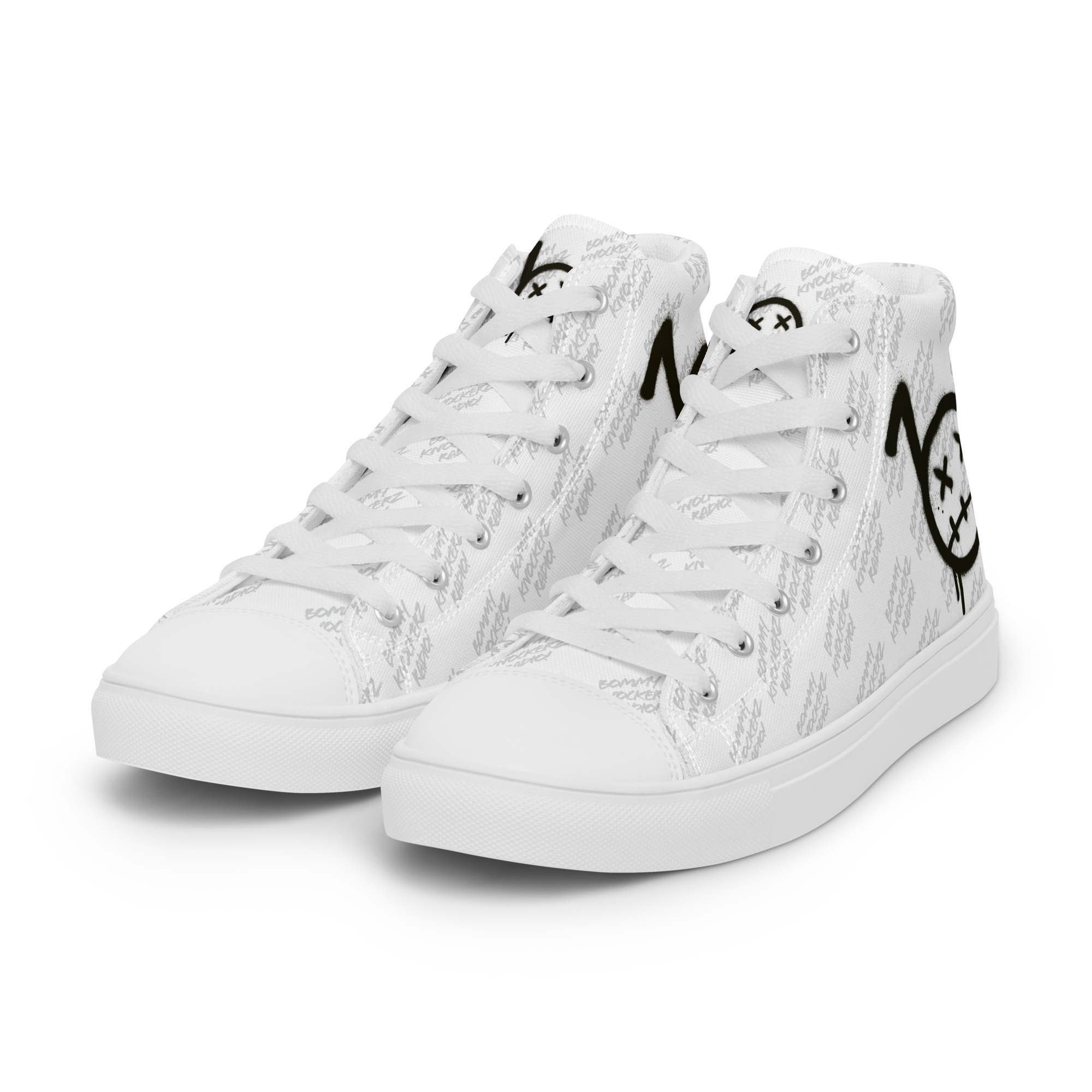BommyKnockerz - Men’s - High Top Sneakers - (ALL WHITE)