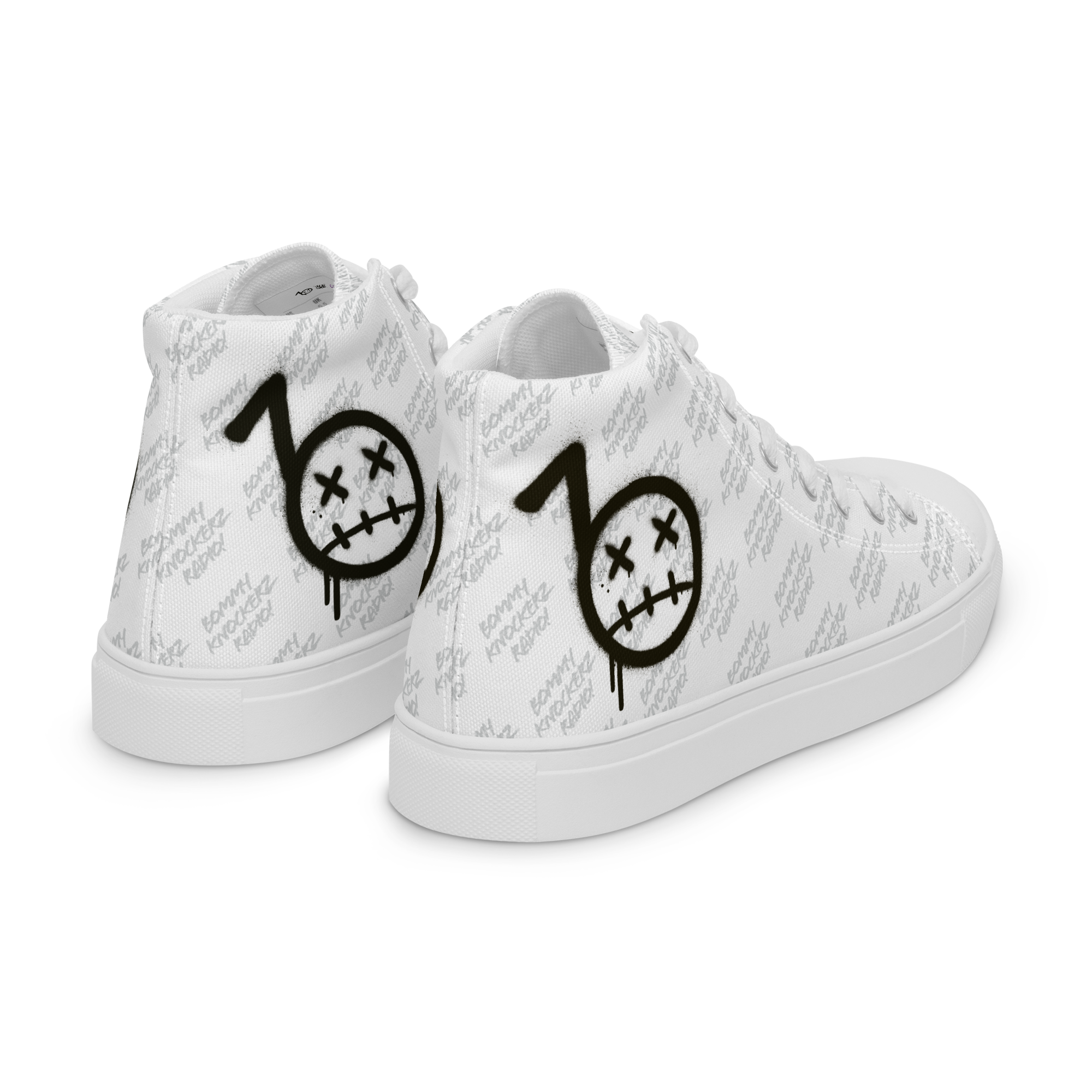 BommyKnockerz - Men’s - High Top Sneakers - (ALL WHITE)