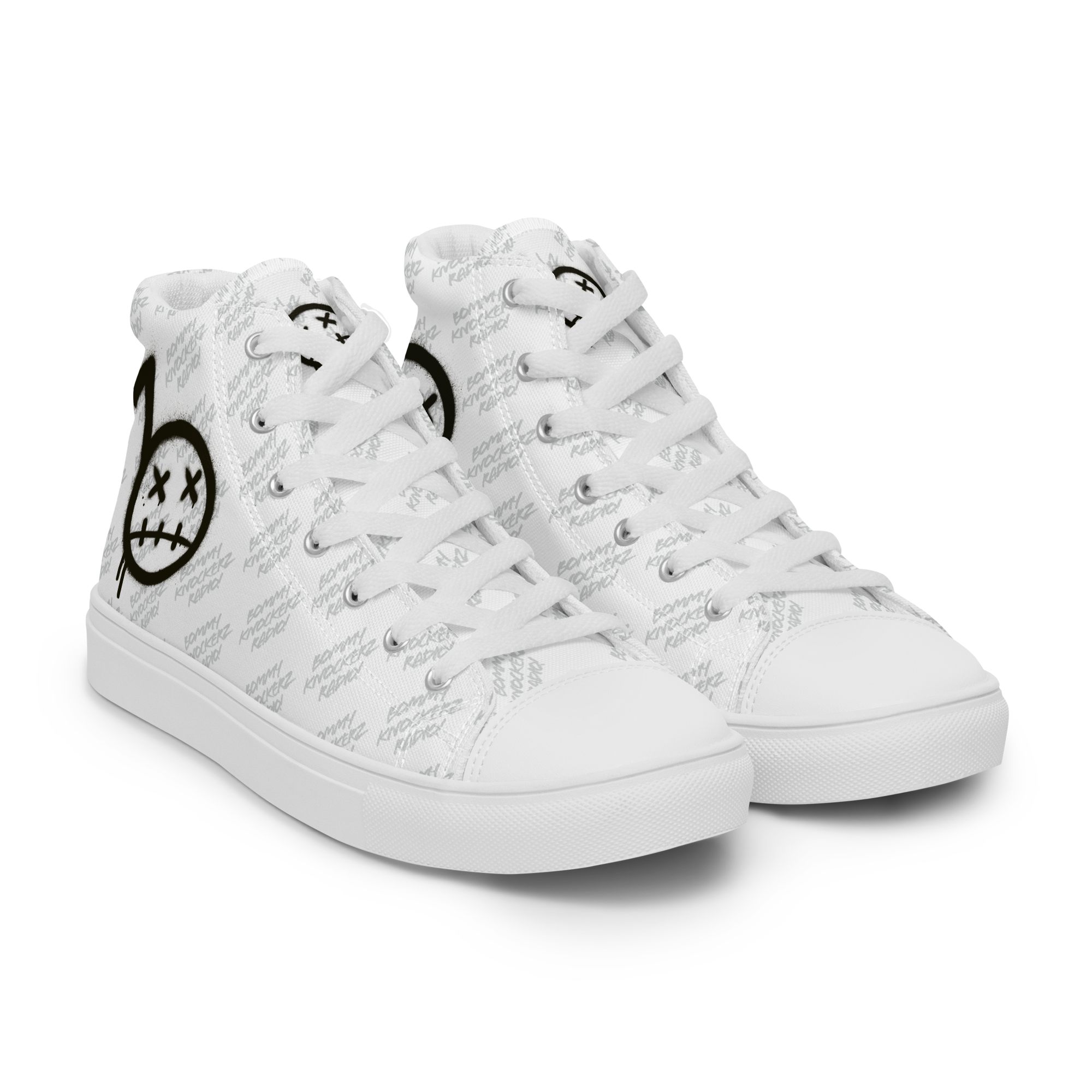 BommyKnockerz - Men’s - High Top Sneakers - (ALL WHITE)