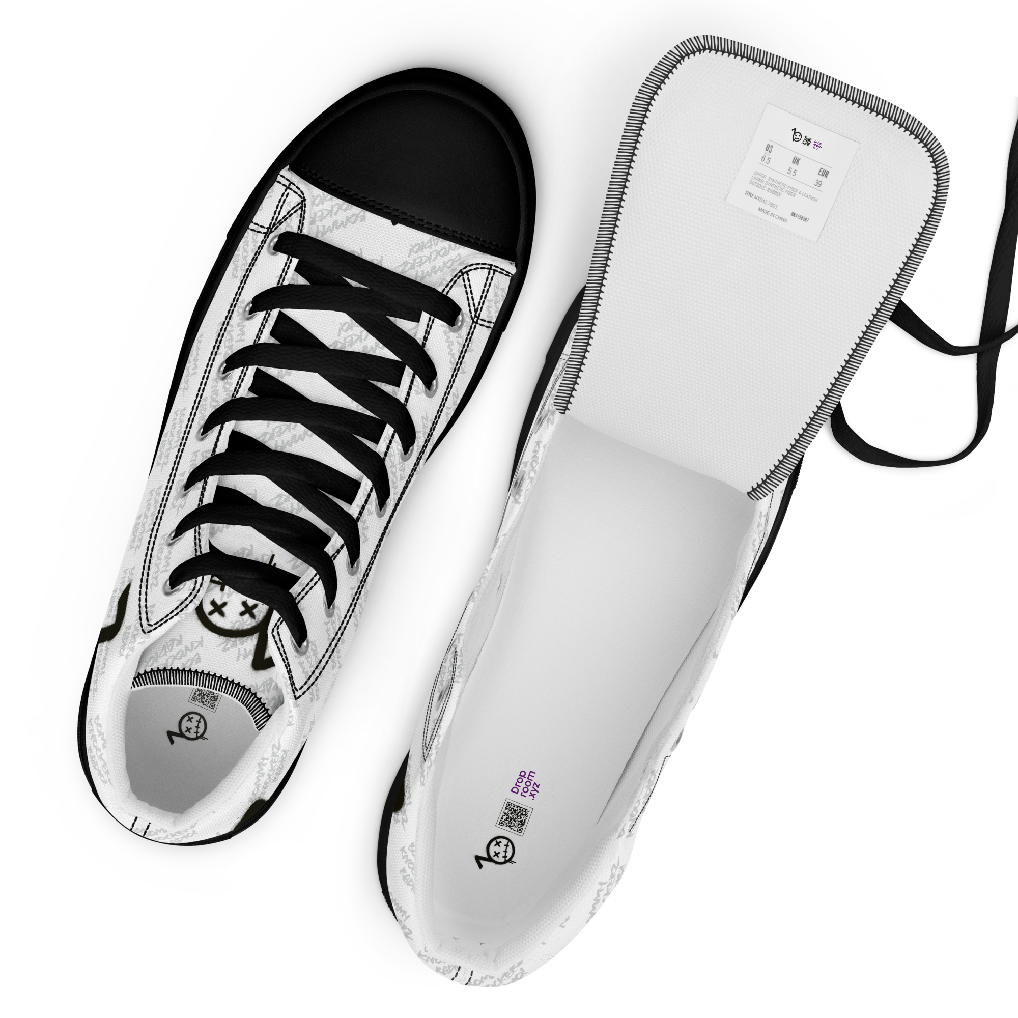 BommyKnockerz - Women’s - High Top Sneakers - (WHITE)
