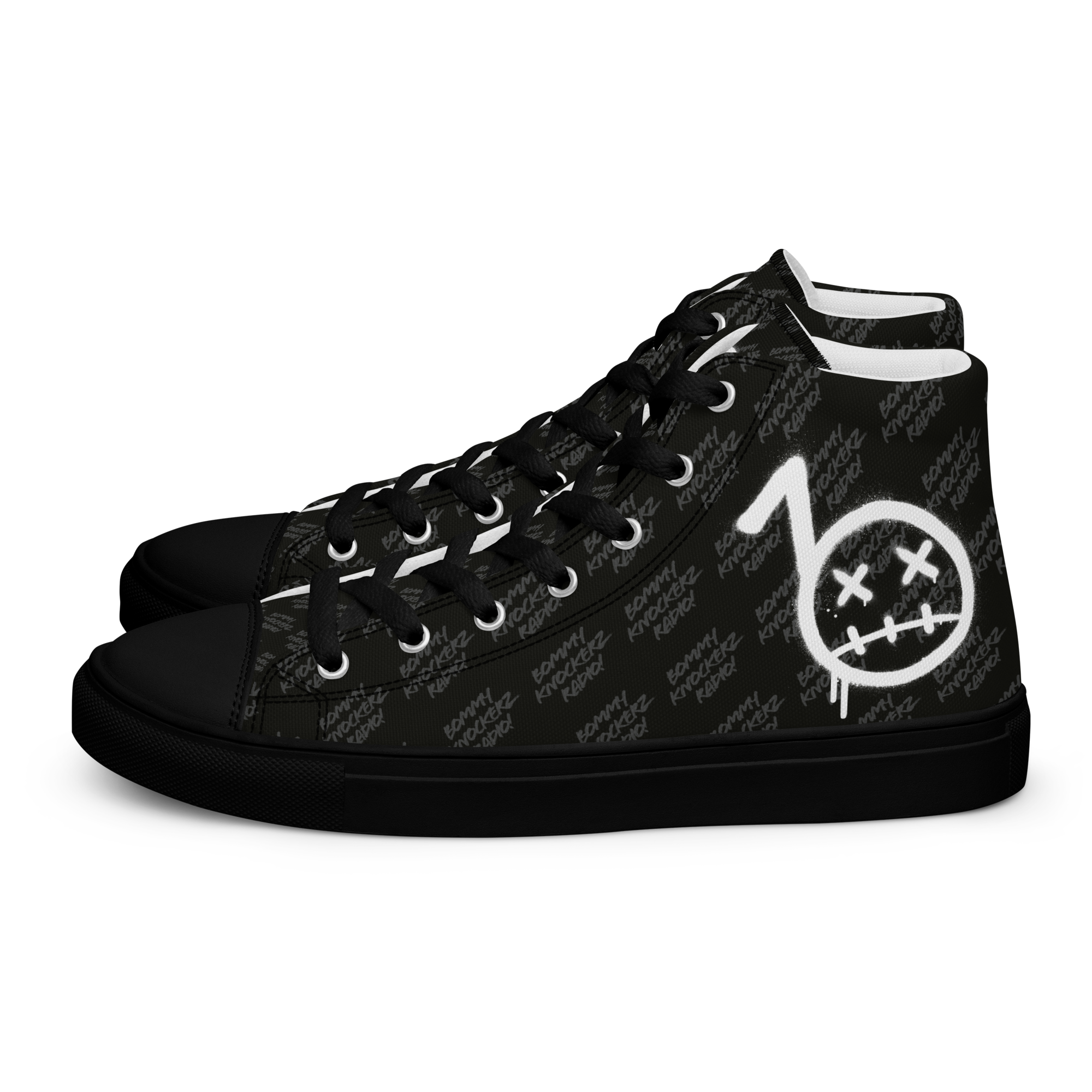 BommyKnockerz - Women’s - High Top Sneakers - (ALL BLACK)