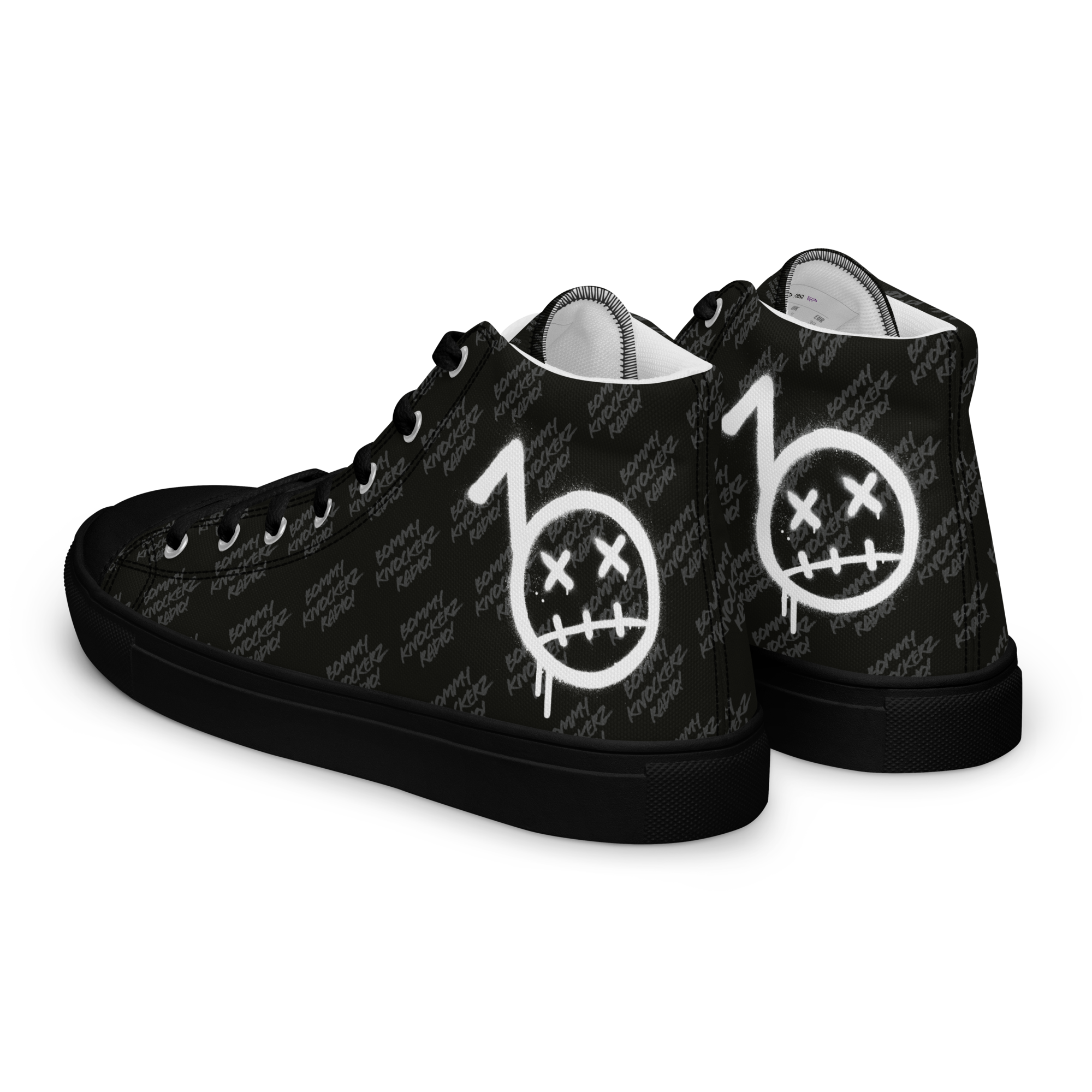 BommyKnockerz - Women’s - High Top Sneakers - (ALL BLACK)