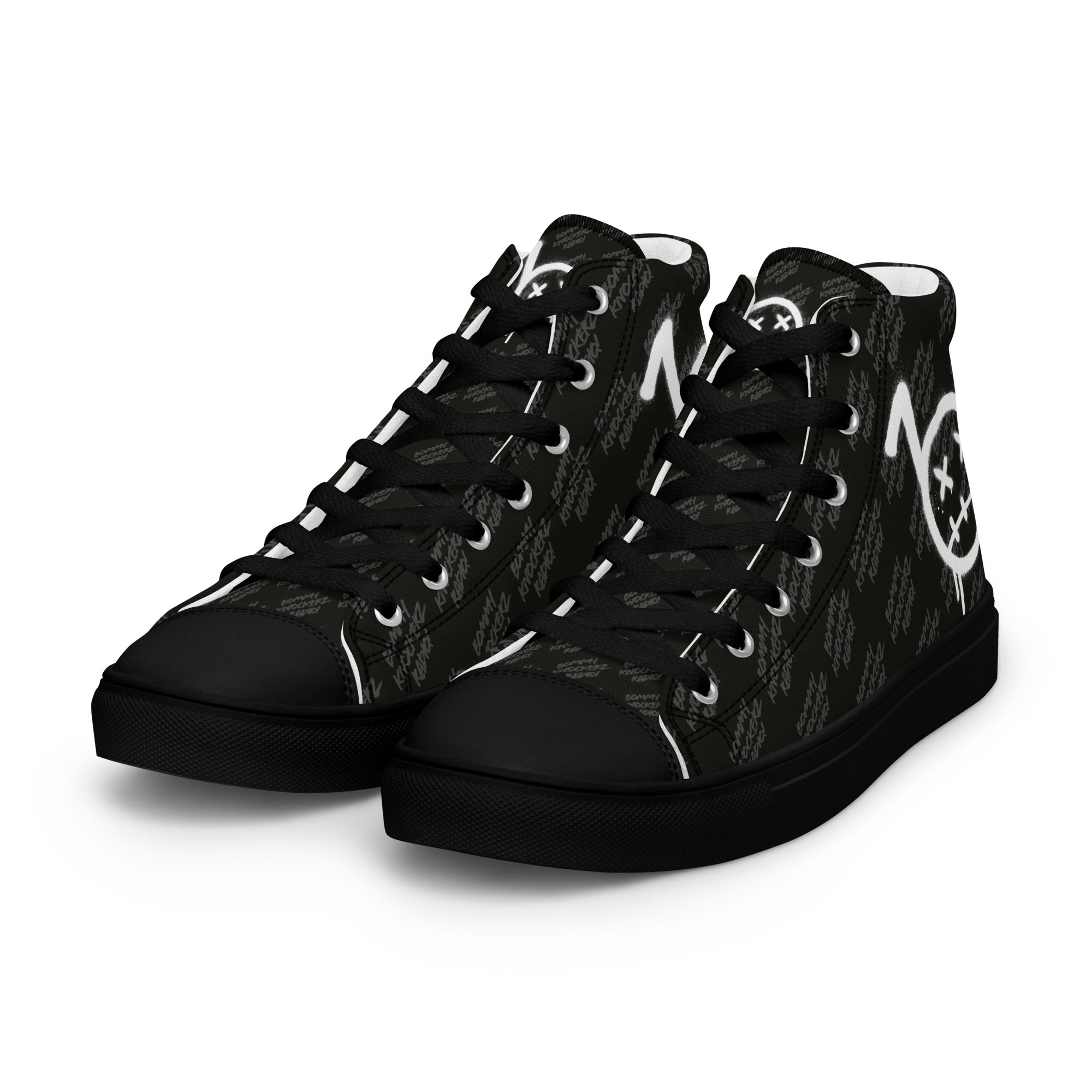 BommyKnockerz - Women’s - High Top Sneakers - (ALL BLACK)