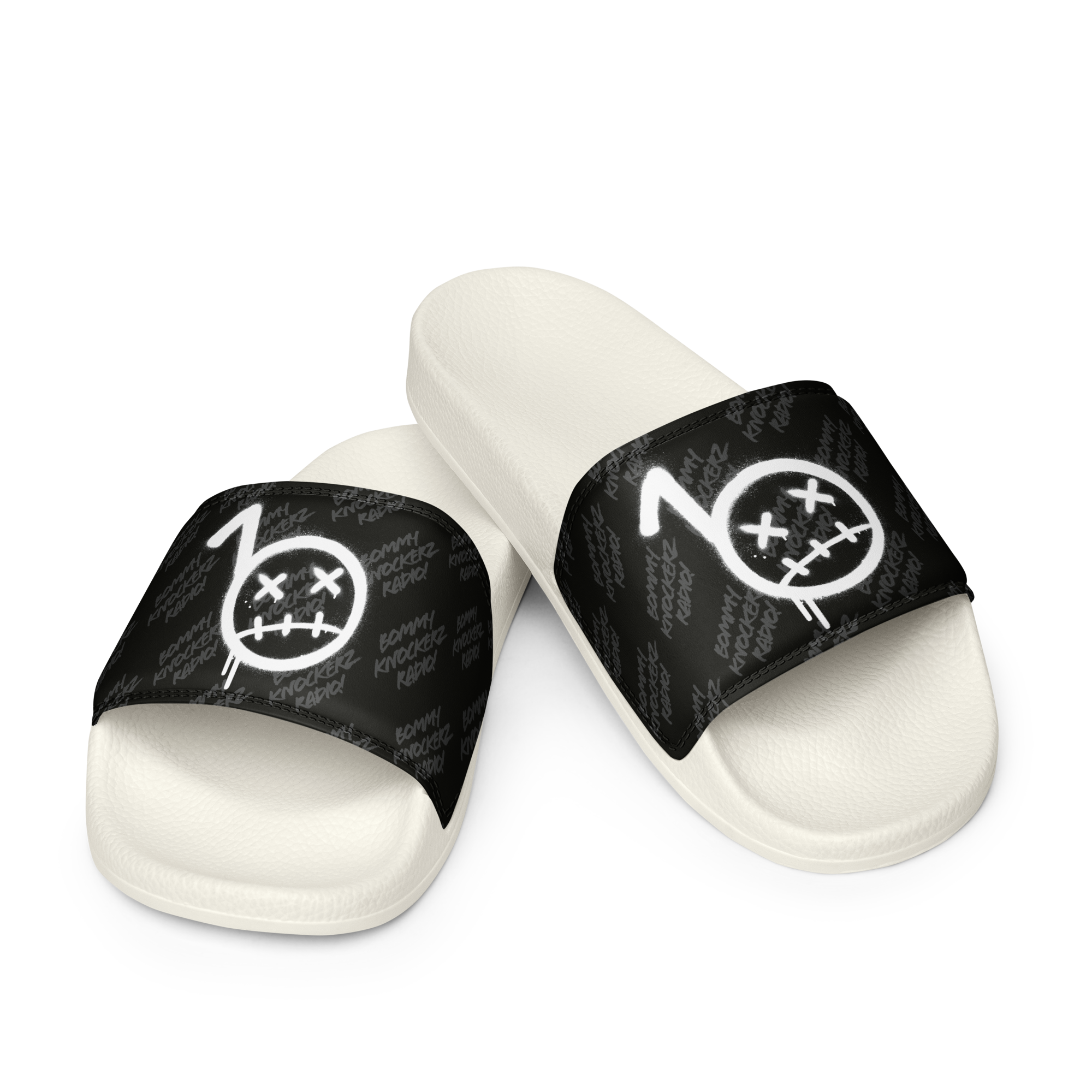 Women’s Slides - Bommy Print - (ALL BLACK)
