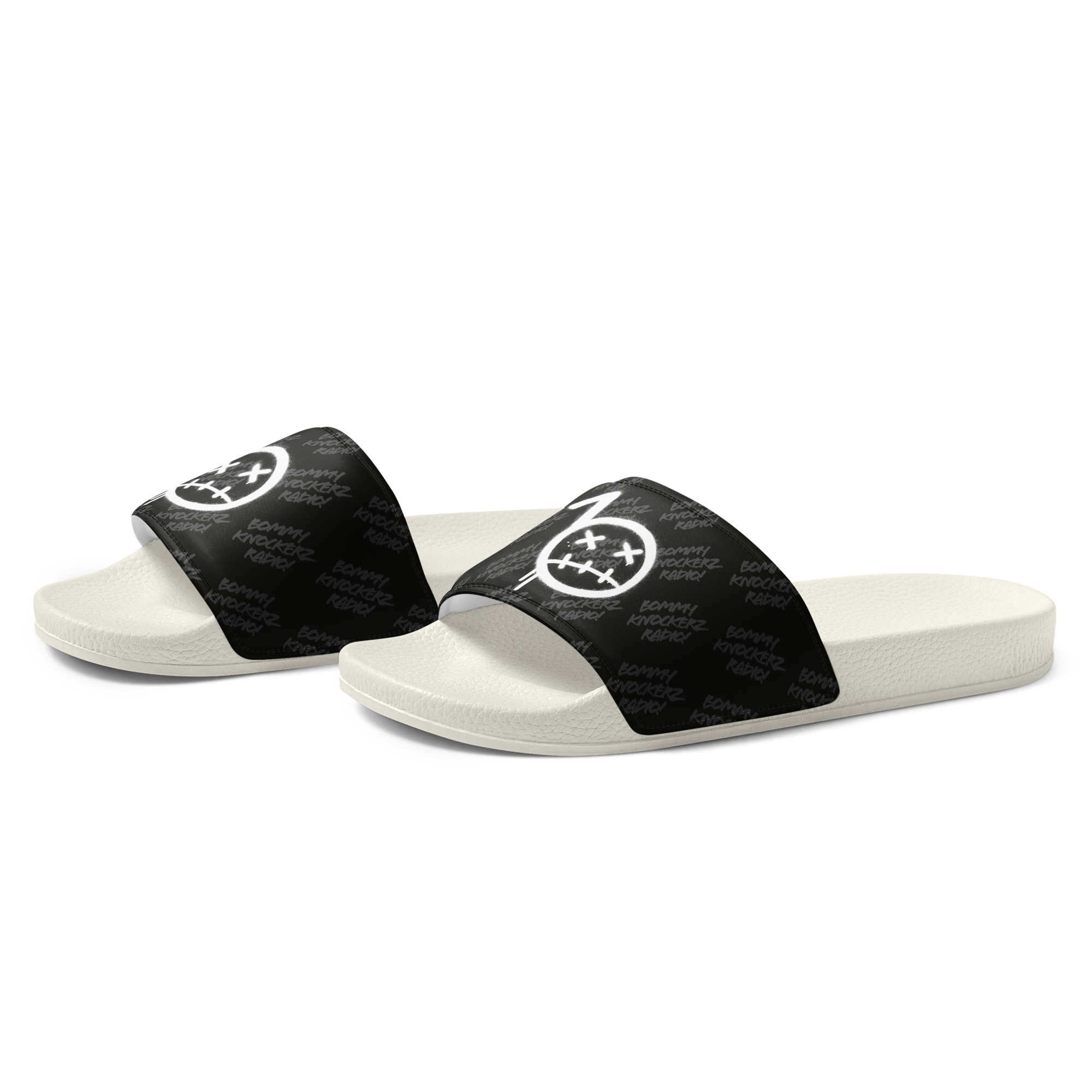 Women’s Slides - Bommy Print - (ALL BLACK)