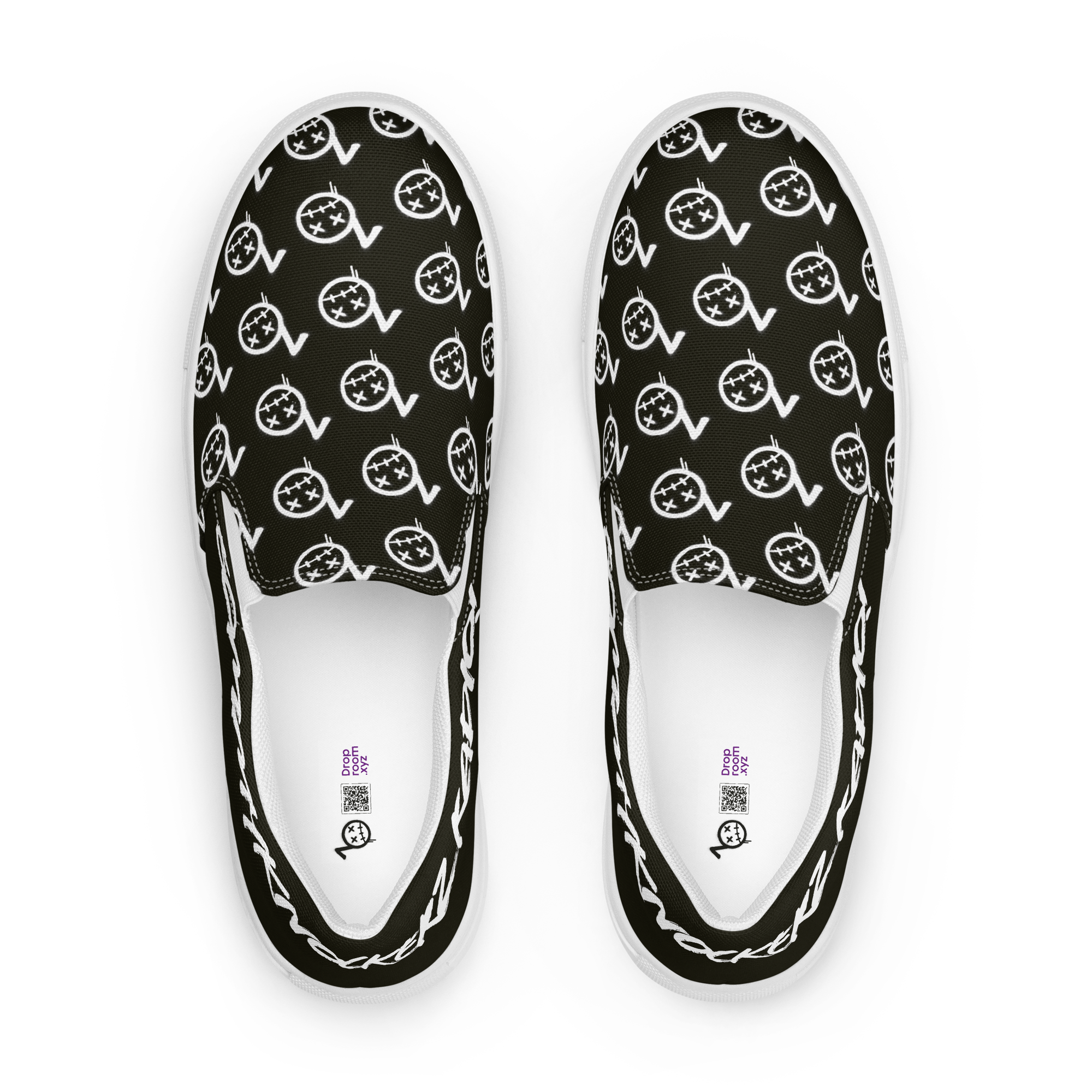 Women’s Slip-on Shoes - Bommy Print - (BLACK)