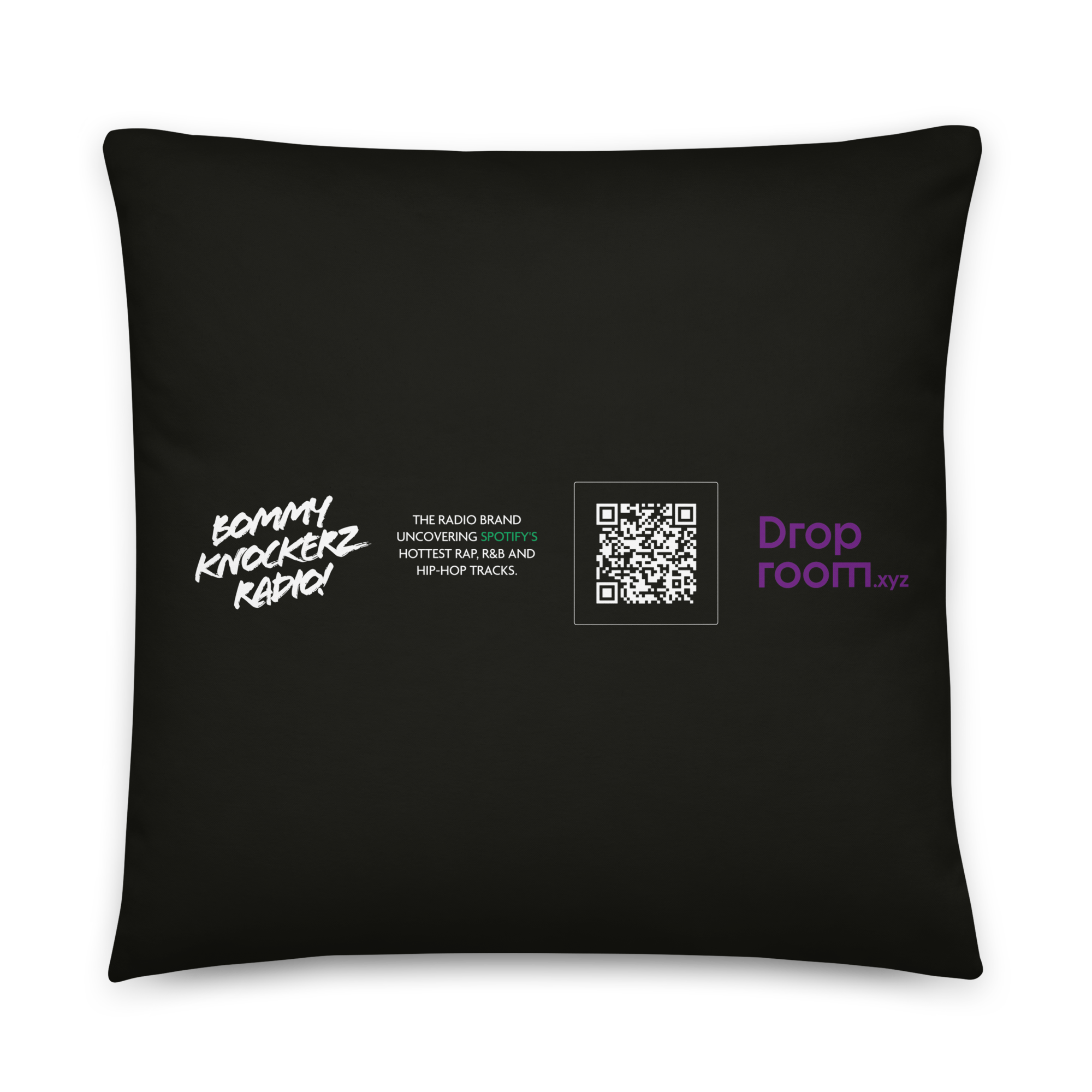 BommyKnockerz - Pillow - Square - 22x22 - Bommy Print - (BLACK)