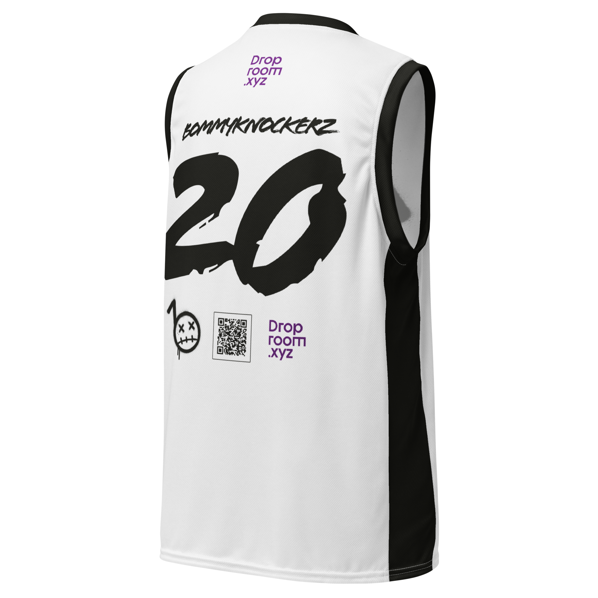 BommyKnockerz - Unisex Basketball Jersey - Bommy Print - (WHITE)