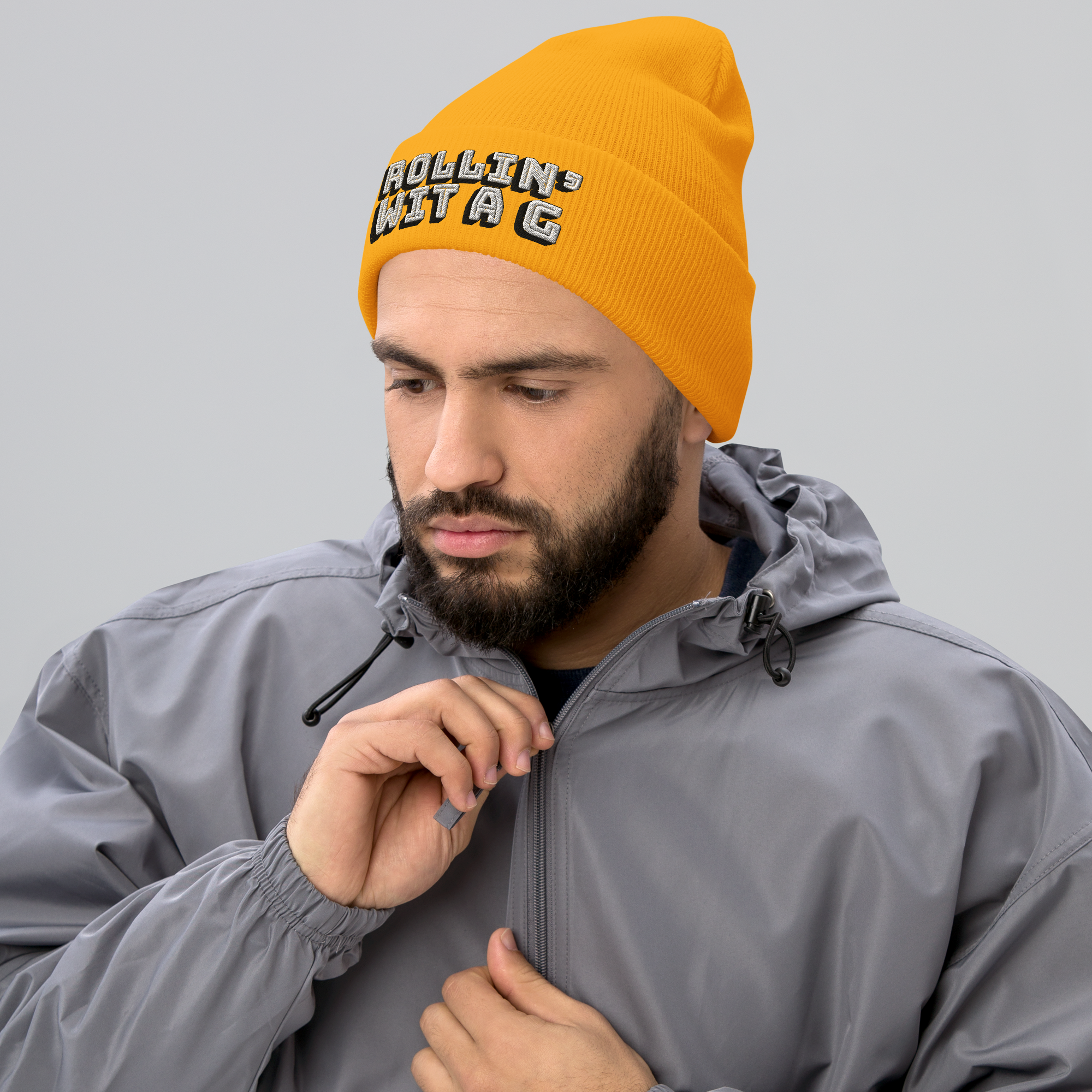 Differ_Ant - Rollin' Wit A G - Embroidered Beanie - (GOLD)