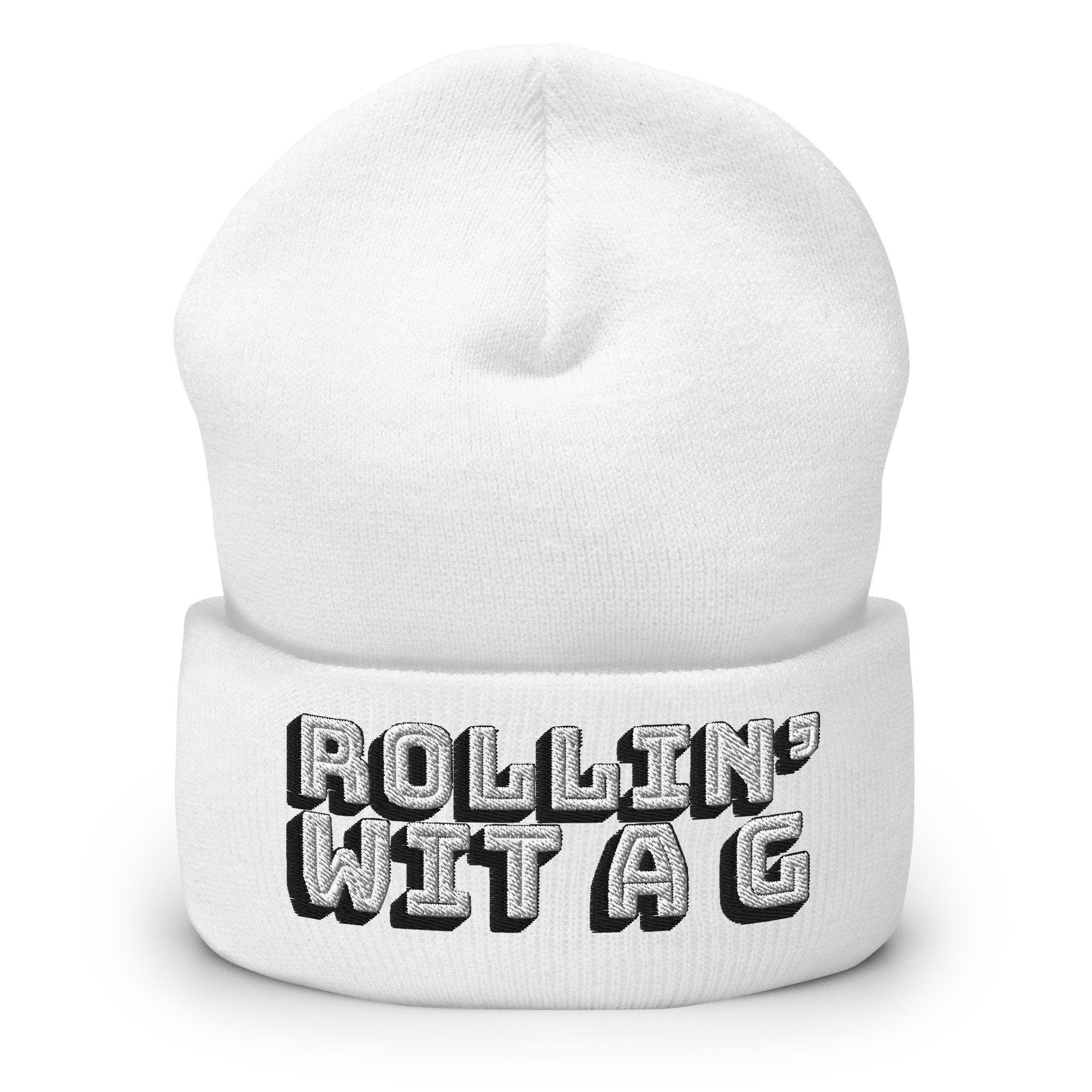Differ_Ant - Rollin' Wit A G - Embroidered Beanie - (WHITE)
