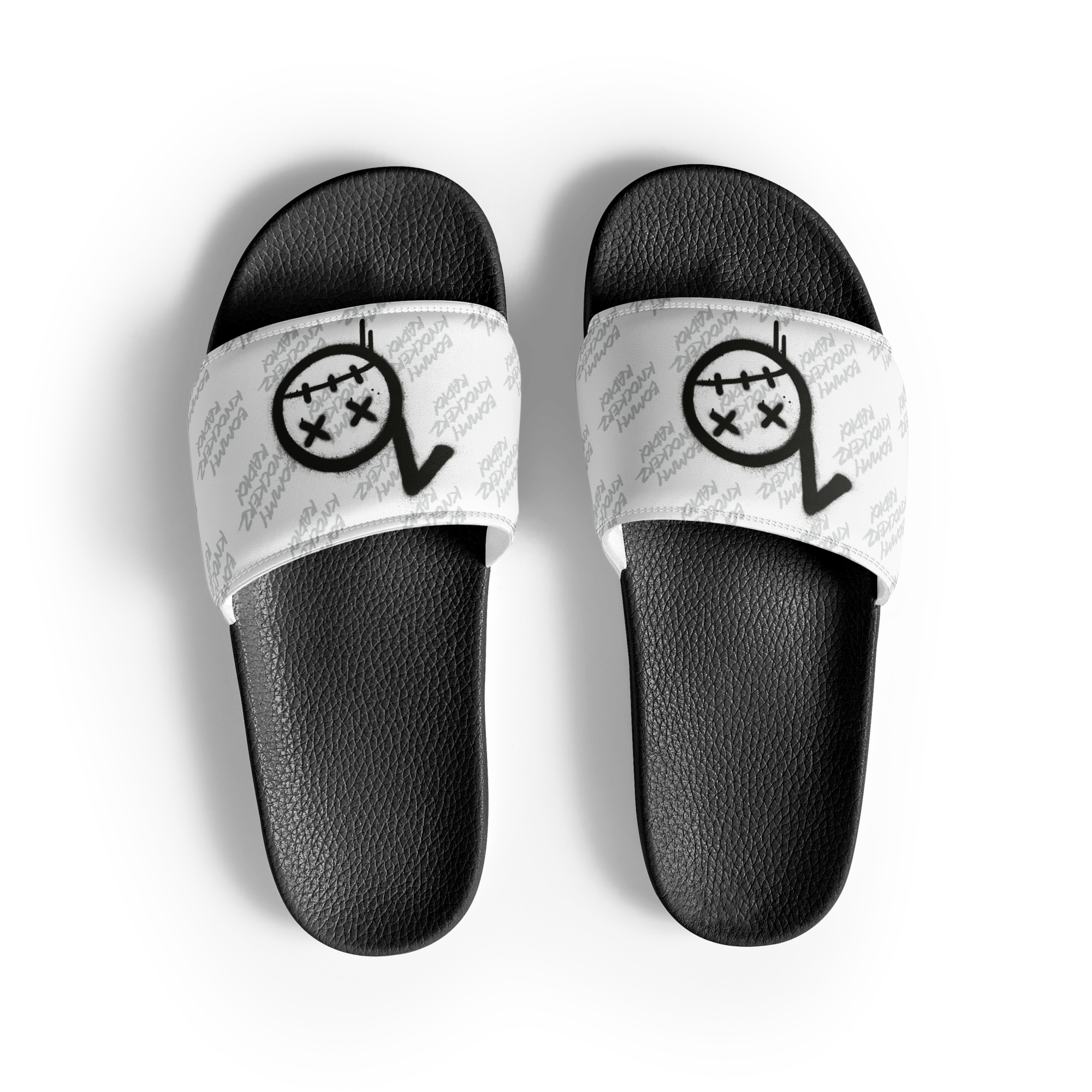 Men’s Slides - Bommy Print - (WHITE)