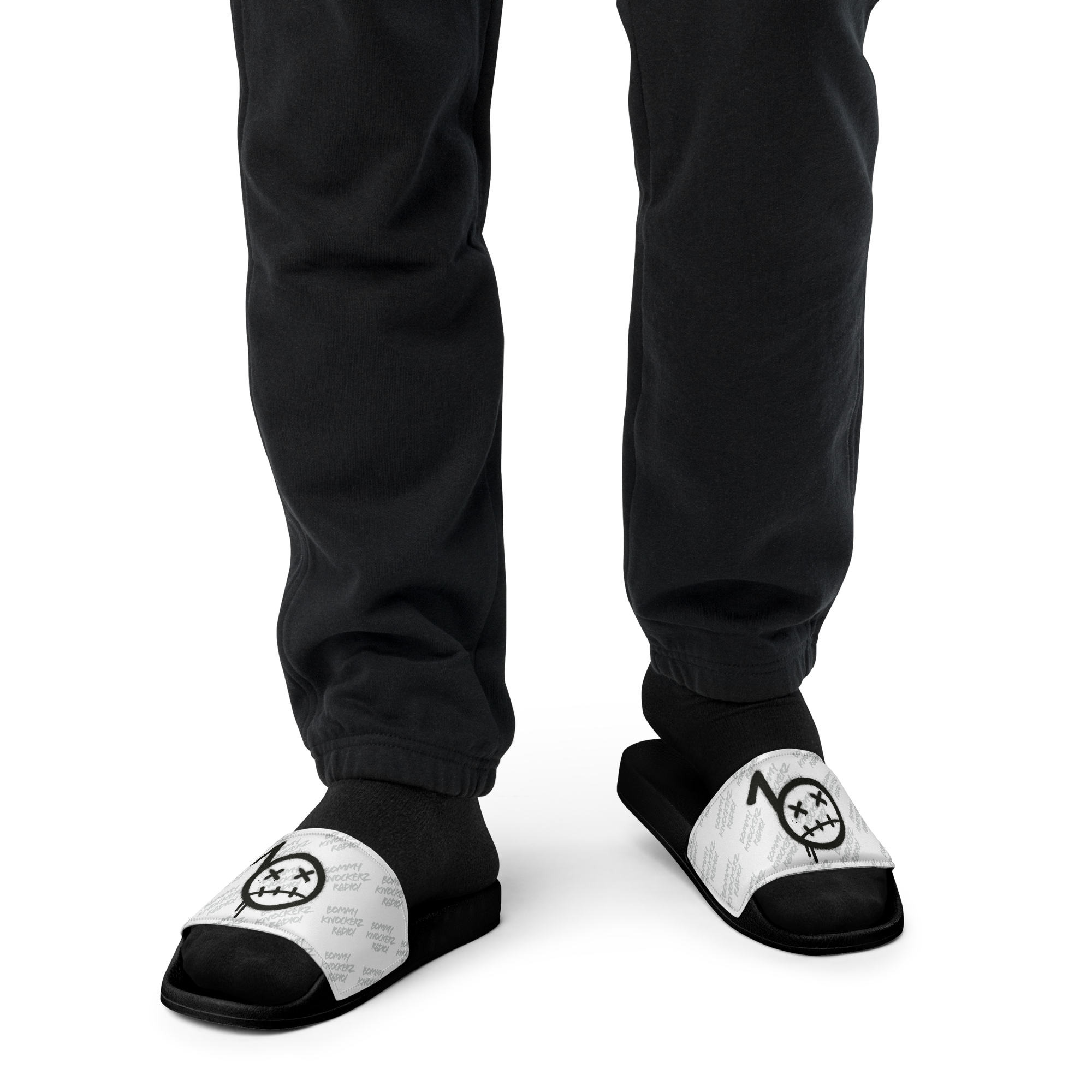 Men’s Slides - Bommy Print - (WHITE)