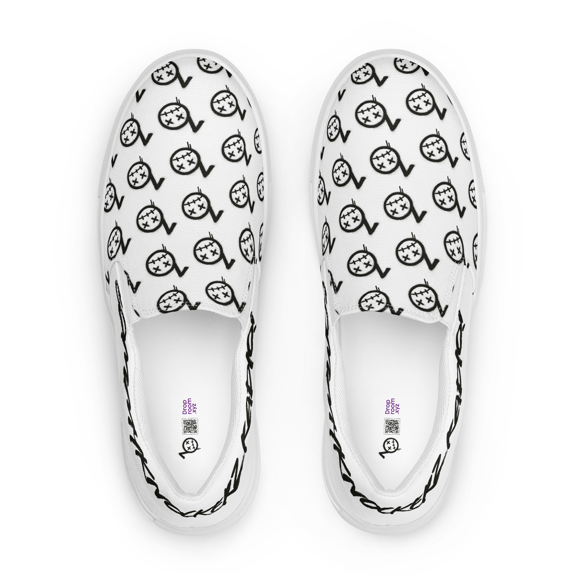 Men’s Slip-on Shoes - Bommy Print - (WHITE)
