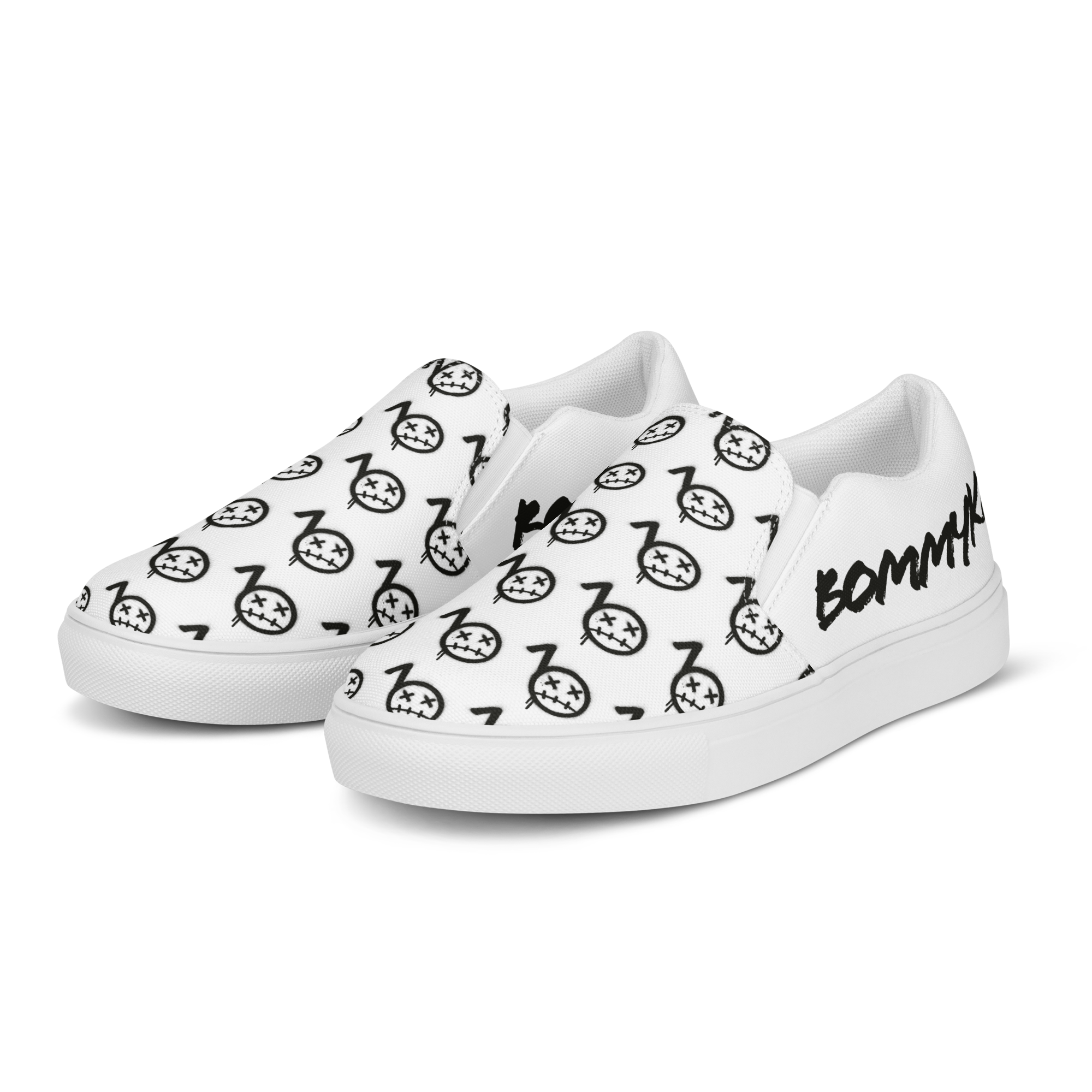Men’s Slip-on Shoes - Bommy Print - (WHITE)