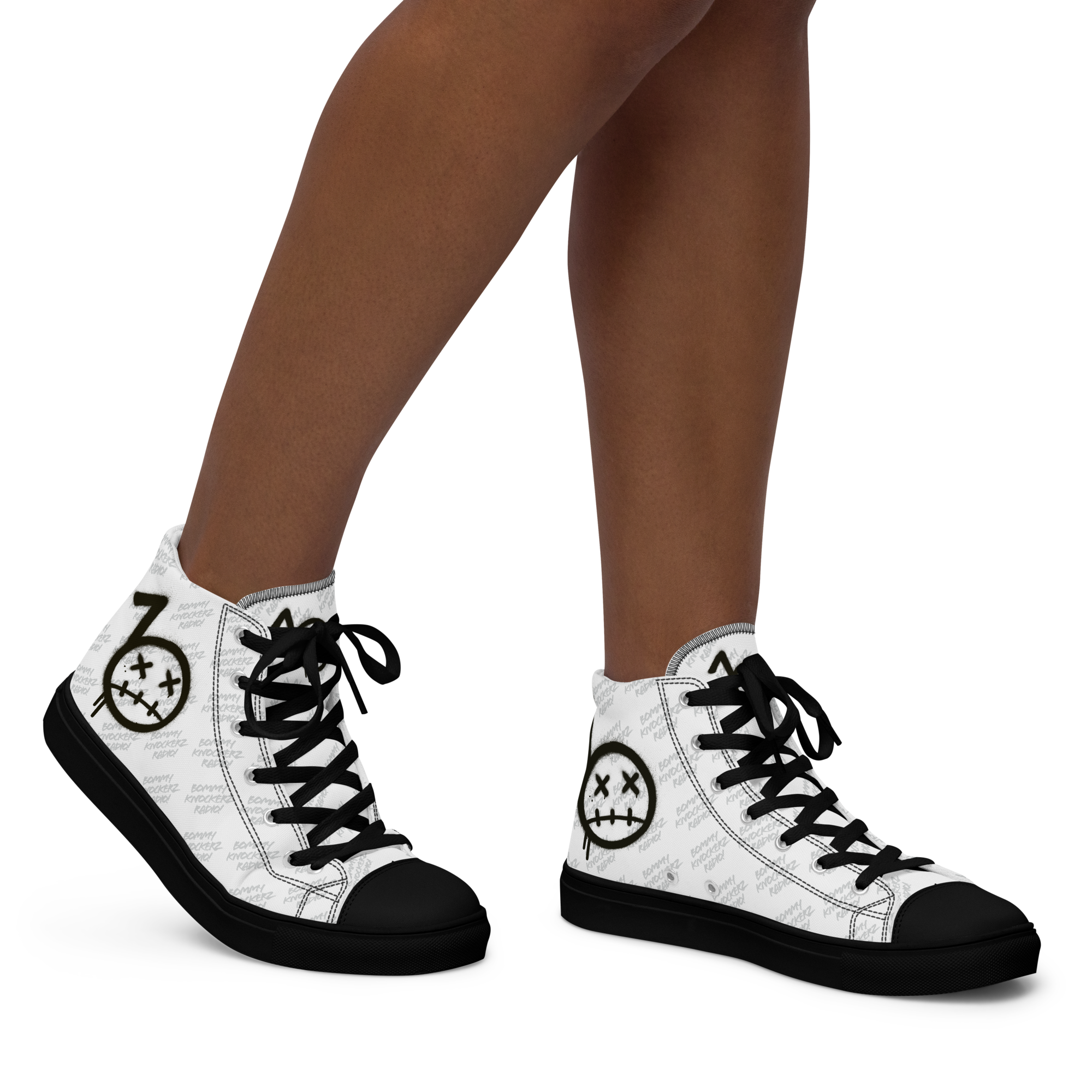 BommyKnockerz - Women’s - High Top Sneakers - (WHITE)